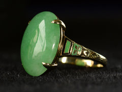 thumbnail of c1920 Art Deco Jade Ring (side view detail)