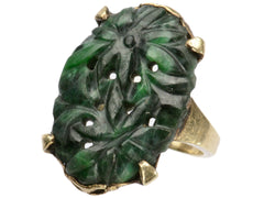 thumbnail of c1920 Carved Jade Ring in Yellow Gold (shown on white background)