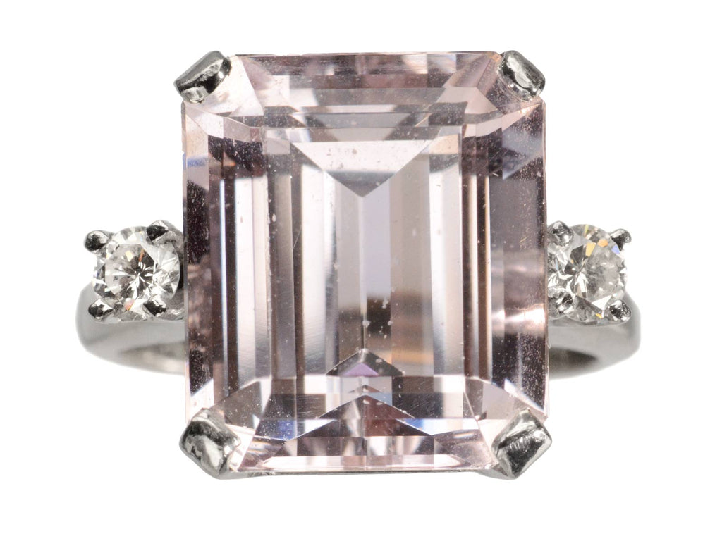 c1950 Kunzite & Diamond Ring (on white background)