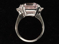 thumbnail of Side profile view of c1950 Kunzite & Diamond Ring (on black background)