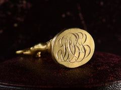 thumbnail of Base of fob showing an inscription monogram with the letters CBS intertwined. 