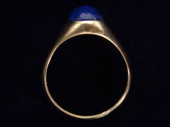 thumbnail of Side profile view of c1920 Lapis Cabochon Ring (on black background)