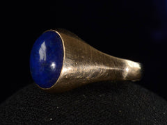 thumbnail of Right detail view of c1920 Lapis Cabochon Ring (on black background)