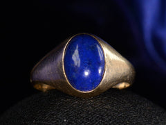 thumbnail of Front view of c1920 Lapis Cabochon Ring (on black background)