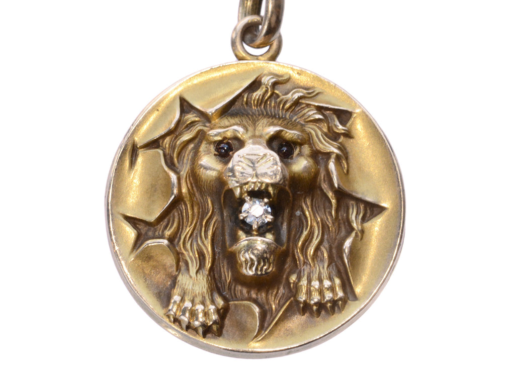 c1890 Victorian Lion Locket (on white background)