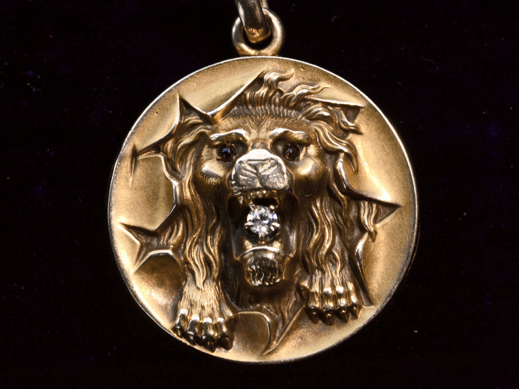 c1890 Victorian Lion Locket (on black background)