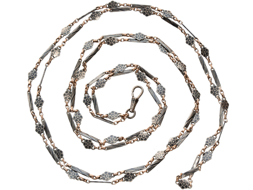 c1890 Long Niello Chain (shown on white background)