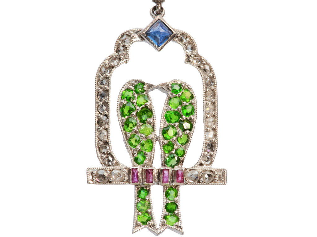 c1900 Lovebirds Pendant (on white background)