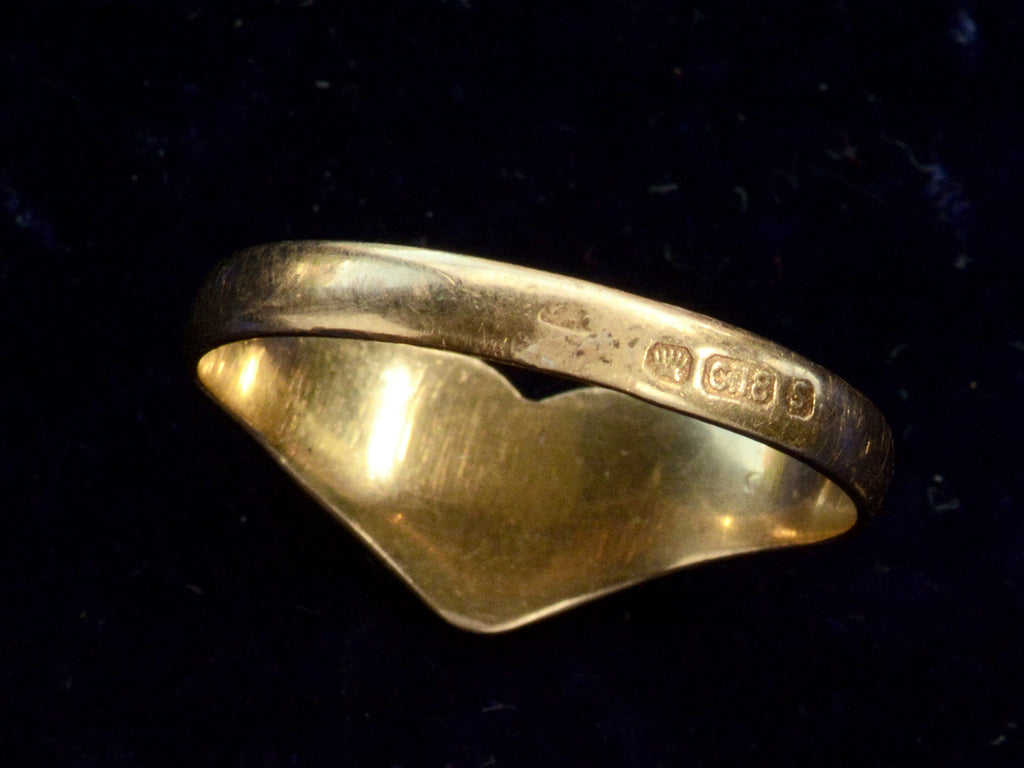 c1920 Heart Signet Ring (outside of shank showing Malta hallmarks)