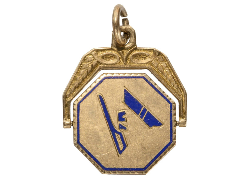 c1910 Gold Masonic Spinner (on white background)