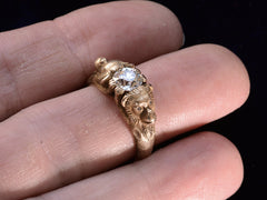 thumbnail of c1880 Diamond Monkey Ring (on finger for scale)