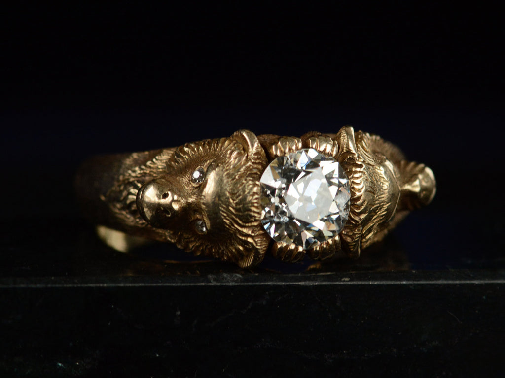 c1880 Diamond Monkey Ring (detail)
