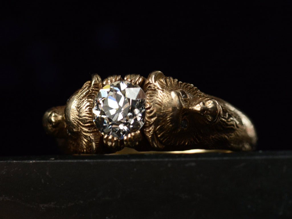 c1880 Diamond Monkey Ring (side view)