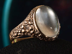 thumbnail of c1900 Edwardian Moonstone Ring (side view)