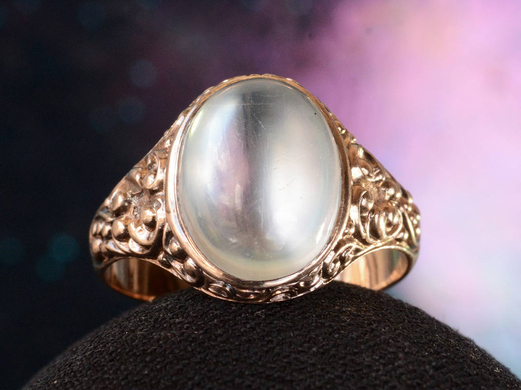 c1900 Edwardian Moonstone Ring (detail)