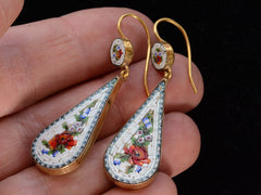 c1940 Mosaic Drop Earrings (on hand for scale)