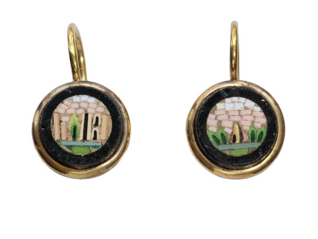 c1880 Micromosaic Earrings #1 (on white background)