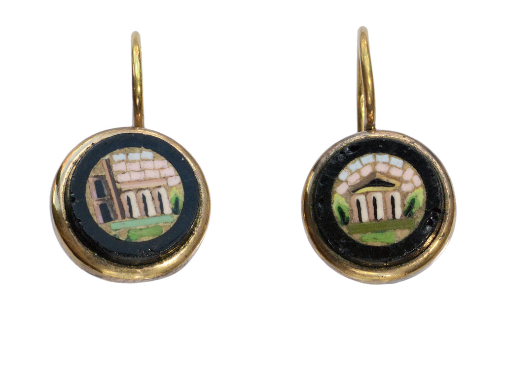 c1880 Micromosaic Earrings #2 (on white background)