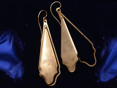 thumbnail of Reverse view of c1820 Georgian Black Enamel Mourning Earrings (shown on dark blue background)