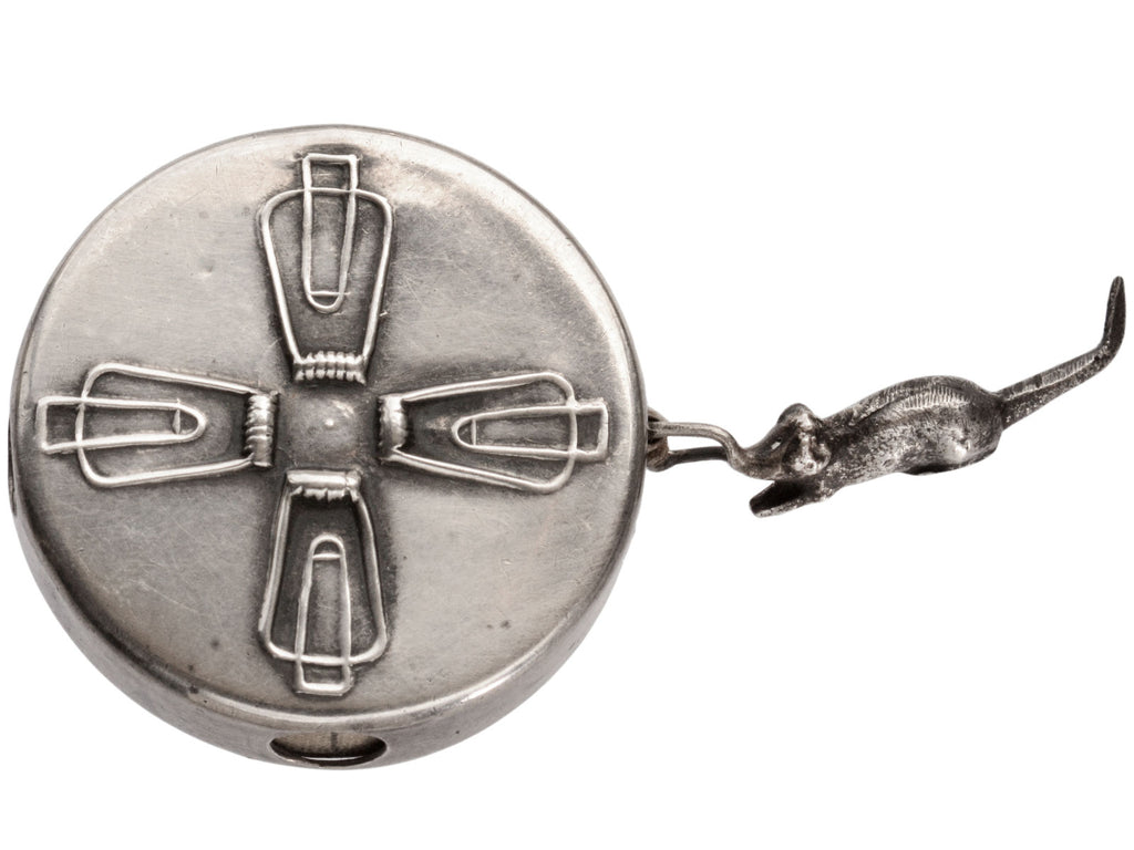 c1920 Mousetrap Tape Measure (on white background)