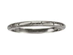 thumbnail of c1930 Patterned Narrow 18K White Gold Wedding Band, on white background