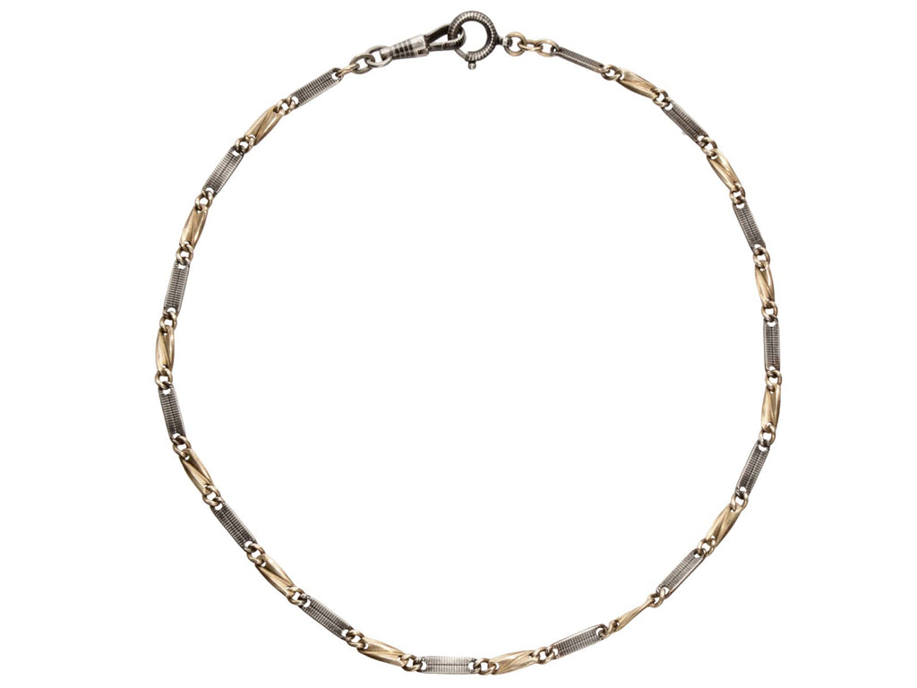 c1890 Niello Chain Necklace (on white background)