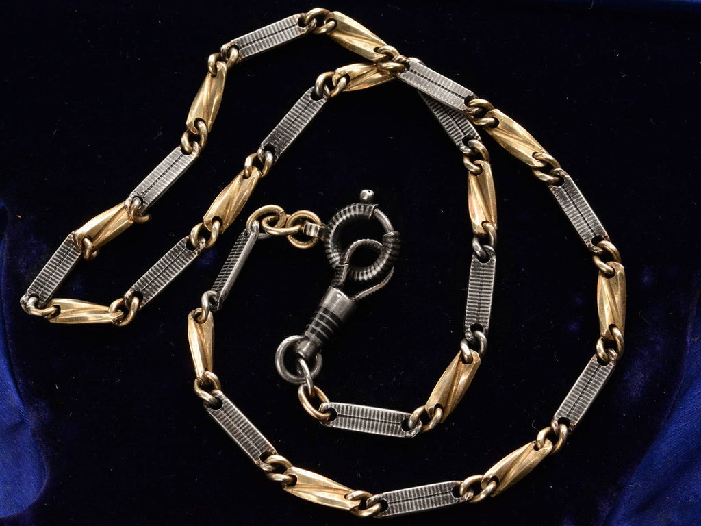 c1890 Niello Chain Necklace