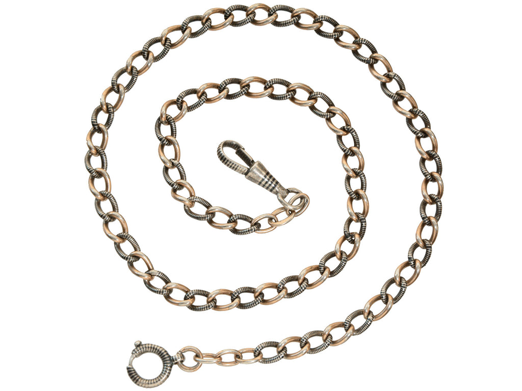 c1900 Niello Curb Chain (shown on white background)