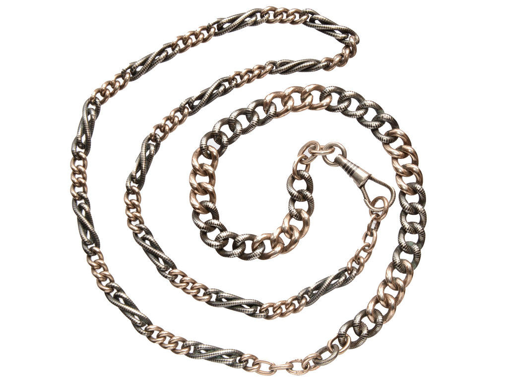 c1890 Niello Chain Necklace (on white background)