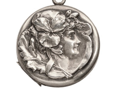 thumbnail of c1900 Art Nouveau Silver Locket (on white background)