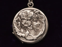 thumbnail of c1900 Art Nouveau Silver Locket (on black background)