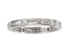 thumbnail of c1950 Oscar Heyman Eternity Band with Baguettes and Round Diamonds in Platinum (shown on white background)