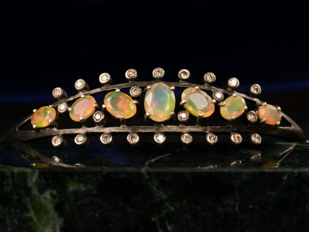 c1980 Opal & Diamond Bracelet (front detail)