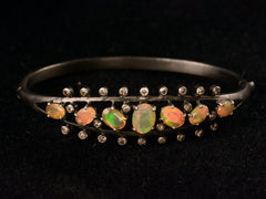 thumbnail of c1980 Opal & Diamond Bracelet (on black background)