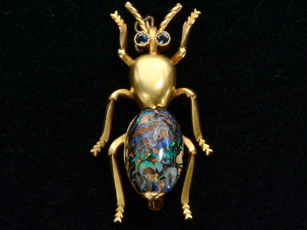 c1890 Opal Bug Brooch(on black background)