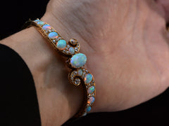 thumbnail of c1900 Nouveau Opal Bracelet (on hand for scale)
