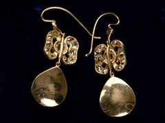 thumbnail of Opal and Diamond Drop Earrings (reverse sides on black background)