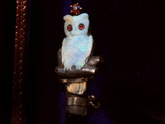 thumbnail of c1900 Carved Opal Owl (on black background)