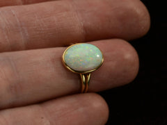 c1910 Edwardian Opal Ring (on finger)