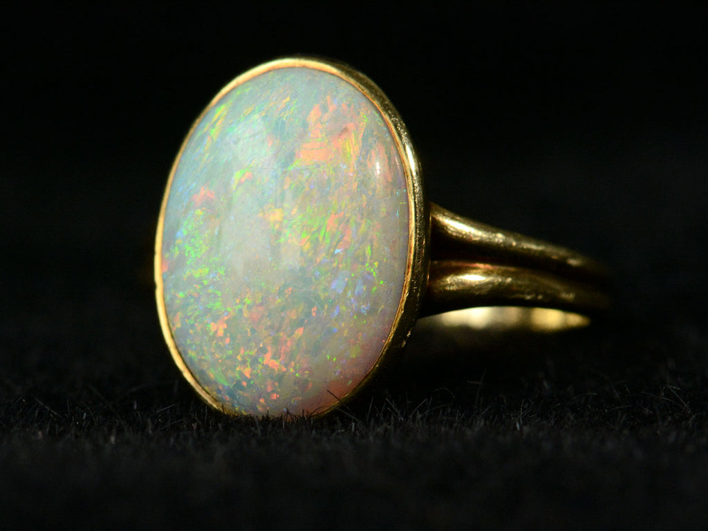 c1910 Edwardian Opal Ring (side view)
