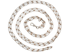 thumbnail of c1900 Long Silver and Gold Filled Chain (shown on white background)