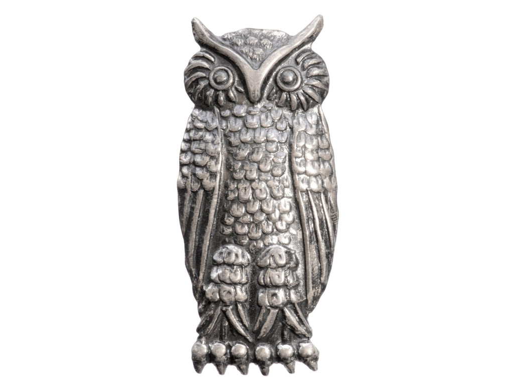 c1950 Silver Owl Brooch (on white background)