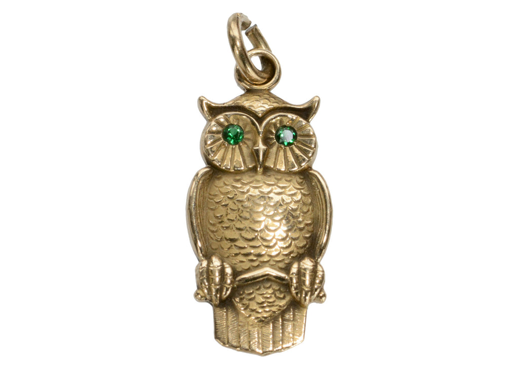 1960s Gold Owl Charm (on white background)