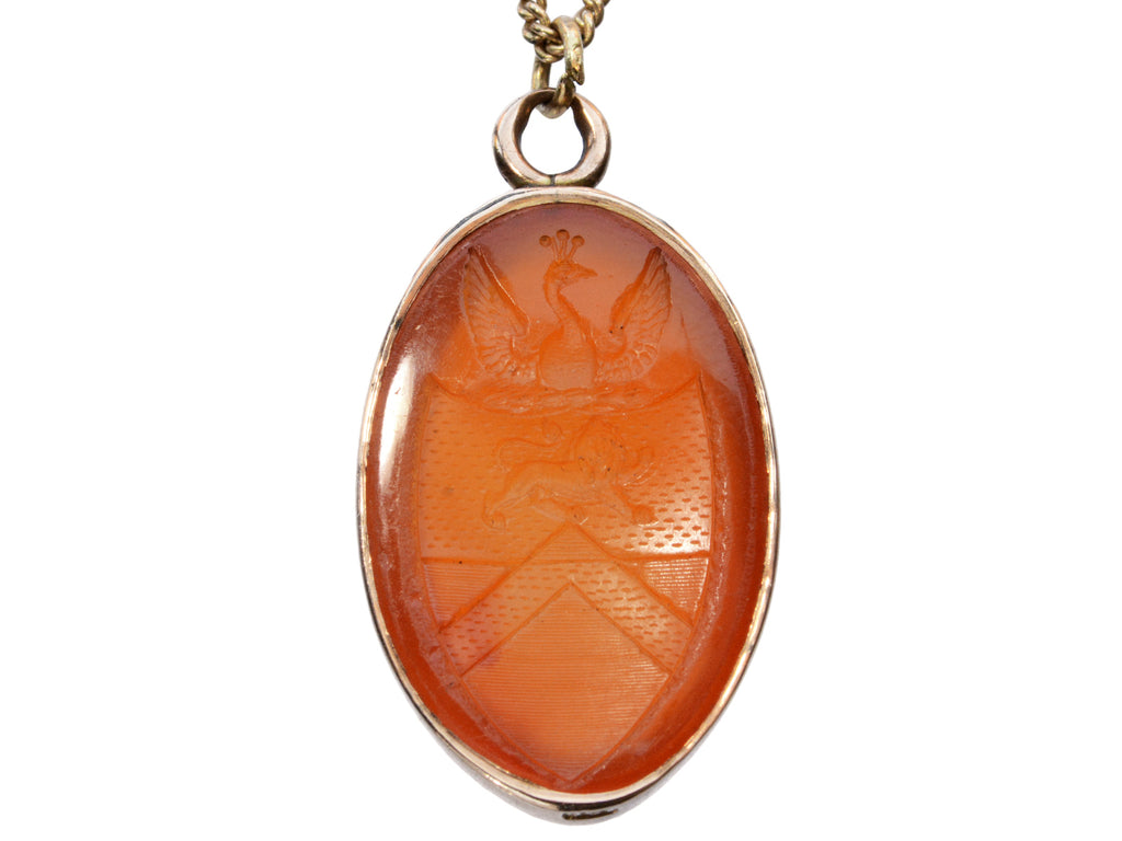 c1890 Peacock Seal Pendant (on white background)