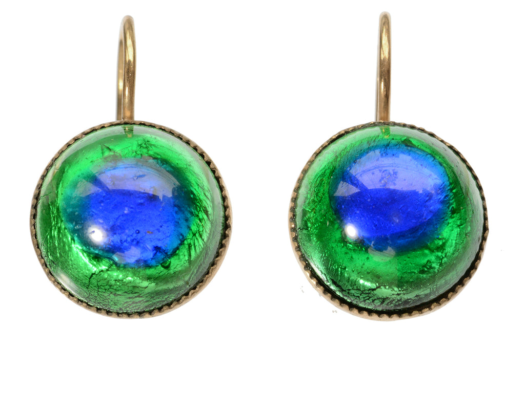 c1910 Peacock Eye Earrings (on white background)