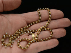 thumbnail of c1900 Edwardian Pearl Necklace (on hand for scale)