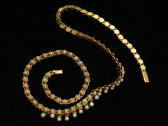 c1900 Edwardian Pearl Necklace (detail showing backside)