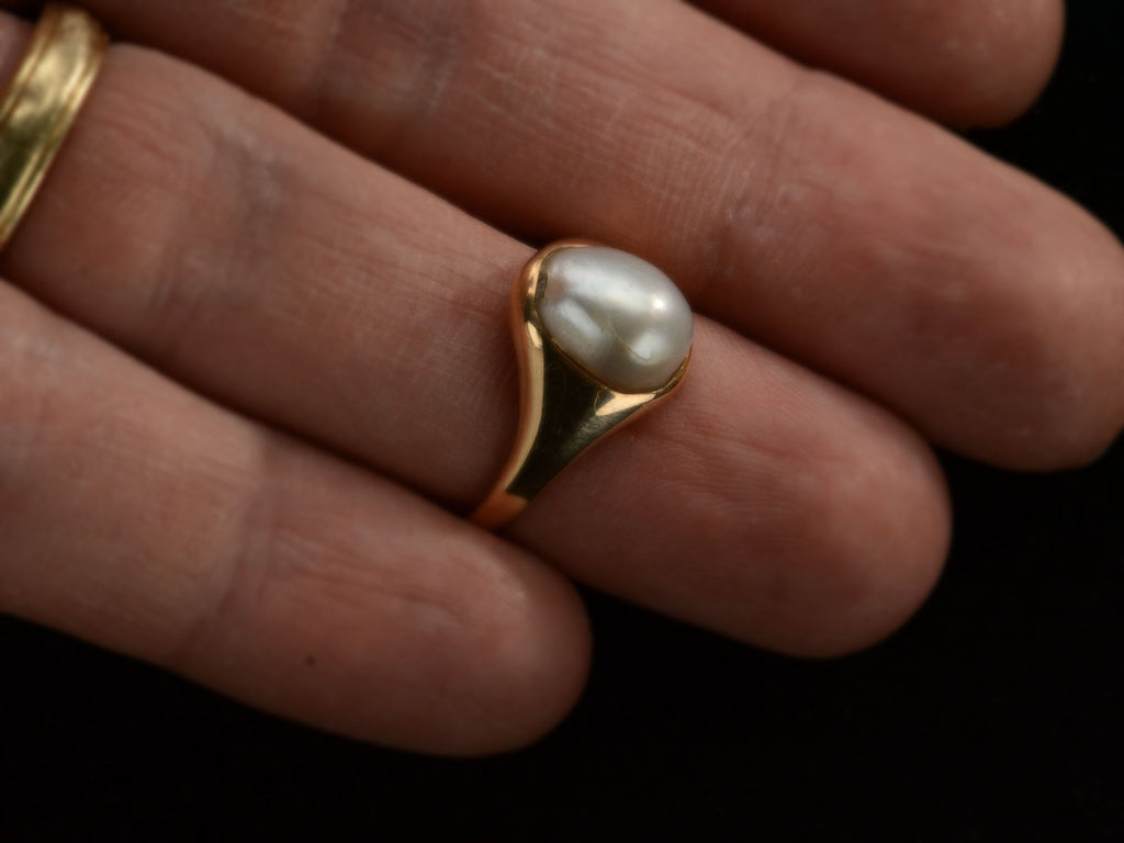 c1910 Pearl Ring (on finger)
