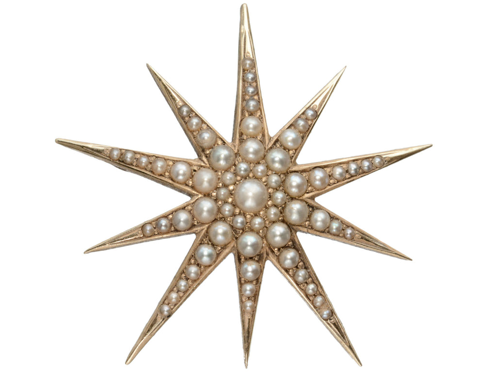c1890 Pearl Starburst Pendant (on white background)