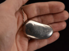 thumbnail of Detail of Silver c1980 Elsa Peretti Necklace with Large Bean Pendant on Chain (on hand)